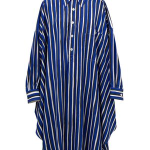 Bottega Veneta Blue Abito Camicia Kaftano A Righe