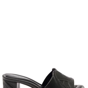 McQueen Black Seal Heeled Sandals