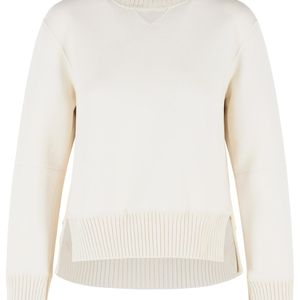 Sacai White Cotton Blend Sweater