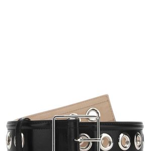 Alexander McQueen Black Eyelet Belt