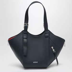 Loewe Black Dark Layered Hammock Flip Leather Bag