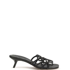 Loewe White Anagram Petal Leather Slide Sandals