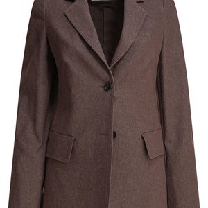 Max Mara Brown Denim-Effect Cotton Blazer