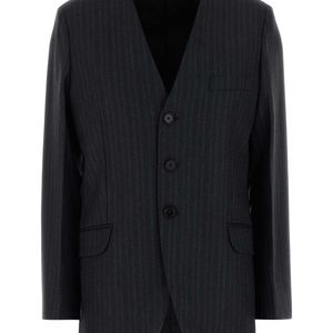 Jil Sander Black Embroidered Wool Blazer