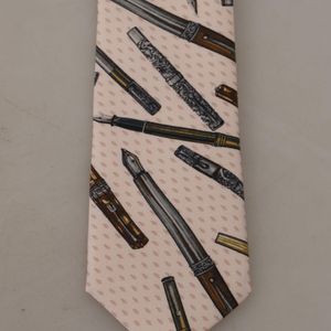 Dolce & Gabbana Natural Pen Dots Print Silk Adjustable Neck Accessory Tie for men