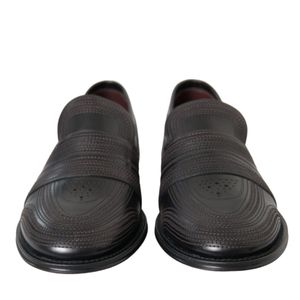 Dolce & Gabbana Black Leather Loafer Dress Shoes for men