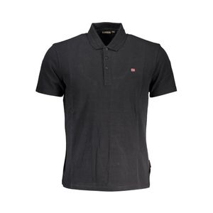 Napapijri Black Cotton Polo Shirt for men