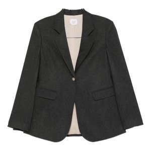 Alysi Black Flannel Single-Breasted Jacket