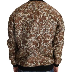 Dolce & Gabbana Brown Mambo Jacquard Pineapple Pullover Sweater Polyester Clothing for men