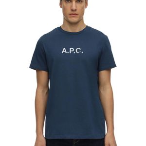 メンズ A.P.C. コットンジャージーtシャツ ブルー