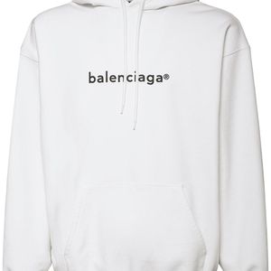 メンズ Balenciaga コットンスウェットフーディー ホワイト