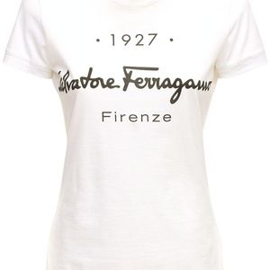 Ferragamo コットンジャージーtシャツ ホワイト