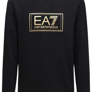 EA7 Sweatshirt Aus Baumwollmischung Mit Logo in Schwarz für Herren