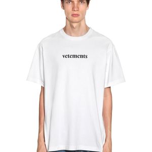 メンズ Vetements プリントコットンtシャツ ホワイト