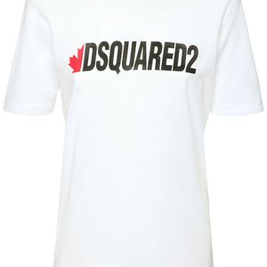 T-shirt "d2 Renny" In Jersey Di Cotone di DSquared² in Bianco