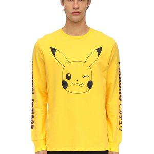 メンズ Criminal Damage Pikachu ジャージー ロングtシャツ イエロー