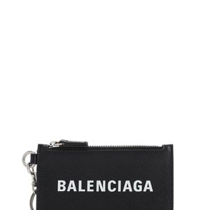 メンズ Balenciaga レザーカードホルダー ブラック