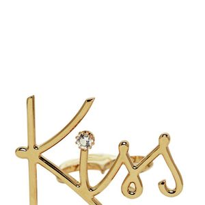 Lanvin Metallic Kiss Gold Plated Brass Double Ring