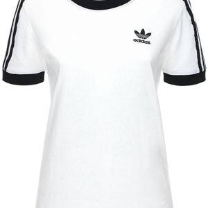 Adidas Originals 3 Stripes コットンtシャツ ホワイト