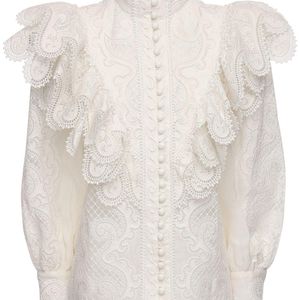 Zimmermann シルク&リネンシャツ ホワイト
