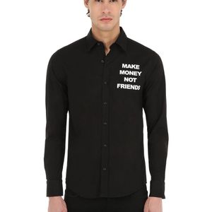 MAKE MONEY NOT FRIENDS Baumwollhemd Mit Logodruck in Schwarz für Herren