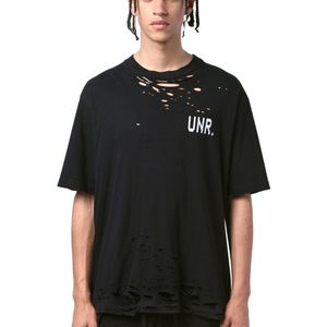 T-shirt Oversize In Cotone Destroyed di Unravel Project in Nero da Uomo