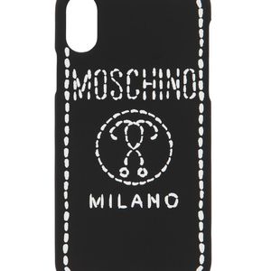 Moschino Schwarz Iphone X-cover Aus Pvc Mit Stickerei