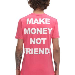 メンズ MAKE MONEY NOT FRIENDS コットンジャージーtシャツ ピンク