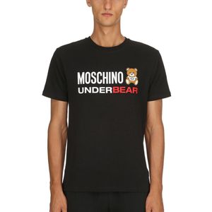 メンズ Moschino ストレッチジャージー スリムフィットtシャツ ブラック