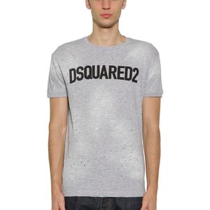 メンズ DSquared² ロゴプリント コットンジャージーtシャツ グレー