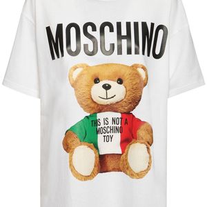 Moschino Italian Teddy コットンジャージーtシャツ ホワイト