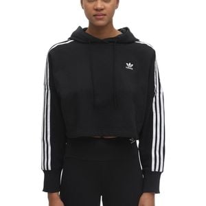 Adidas Originals Schwarz Kurzes Kapuzensweatshirt Aus Baumwolle