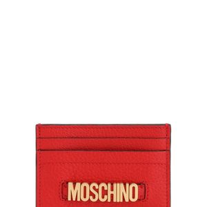 Moschino Rot Kartenhülle Aus Leder Mit Logodruck