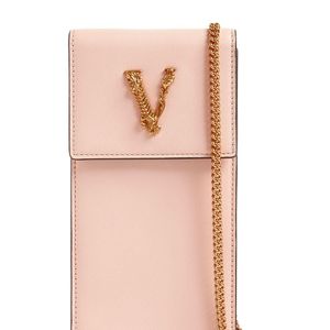 Versace Virtus レザースマートフォンケース ピンク