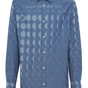 メンズ Loewe Paula Moon Calendar コットンシャツ ブルー