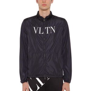 メンズ Valentino Vltn フーデッドナイロンウインドジャケット ブラック