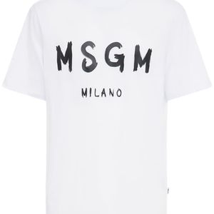メンズ MSGM ロゴ Tシャツ ホワイト