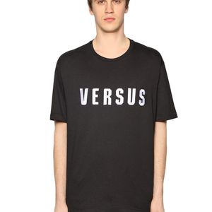 T-shirt En Jersey De Coton Avec Logo Brodé Versus  pour homme en coloris Noir