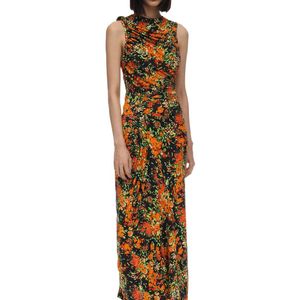 Atlein Floral Print Jersey Midi Dress