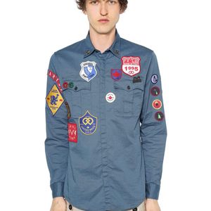 DSquared² Militaryhemd Aus Stretch-baumwolltwill in Blau für Herren
