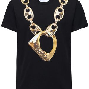 メンズ Moschino Chain コットンtシャツ ブラック