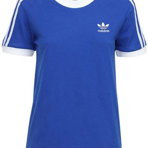 Adidas Originals 3 Stripes コットンtシャツ ブルー