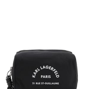 Karl Lagerfeld ロゴプリント テクノコスメポーチ ブラック