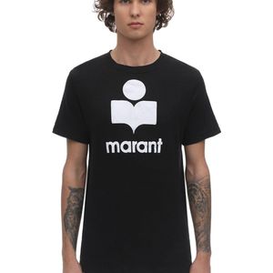 Isabel Marant T-shirt Aus Leinen Mit Logo in Schwarz für Herren