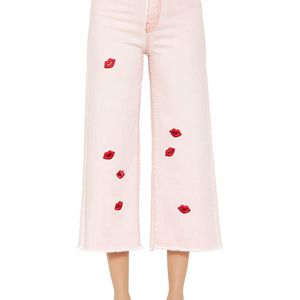 Vivetta Pink Weite Jeans Aus Denim Mit Lippenmotiv