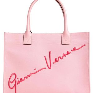 Versace キャンバストートバッグ ピンク