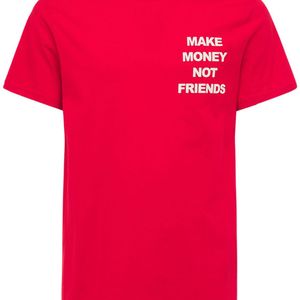 メンズ MAKE MONEY NOT FRIENDS ロゴプリント コットンジャージーtシャツ レッド