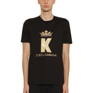 メンズ Dolce & Gabbana ブラック King パッチ T シャツ