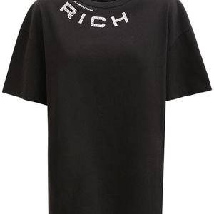 Alessandra Rich コットンジャージーtシャツ ブラック