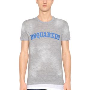 メンズ DSquared² ロゴプリント ジャージーtシャツ グレー